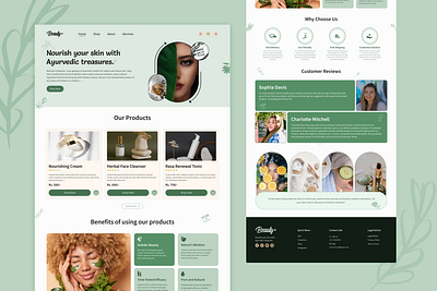 Skin Care Website UI Design app ayurvedic branding design e commerce figma health illustrations landing page products skin care ui uidesign user interface ux uxdesign web website website design wireframes