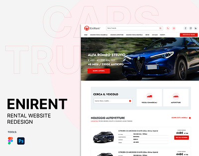 Enirent - Rental Cars Website ui web design wordpress