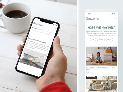 Flooring Service Website blog list branding clean design floor flooring graphic design interior interior design logo minimal mobile mockup portfolio preview showcase typo ui ux visual