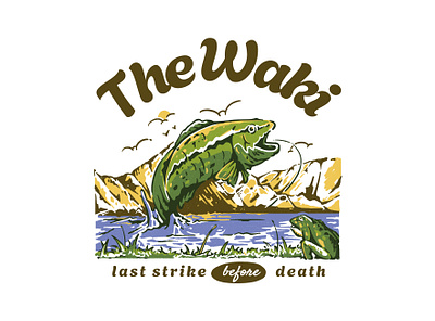 The Waki badge branding clothing fishing graphic design illlustration logo retro tshirt design vintage