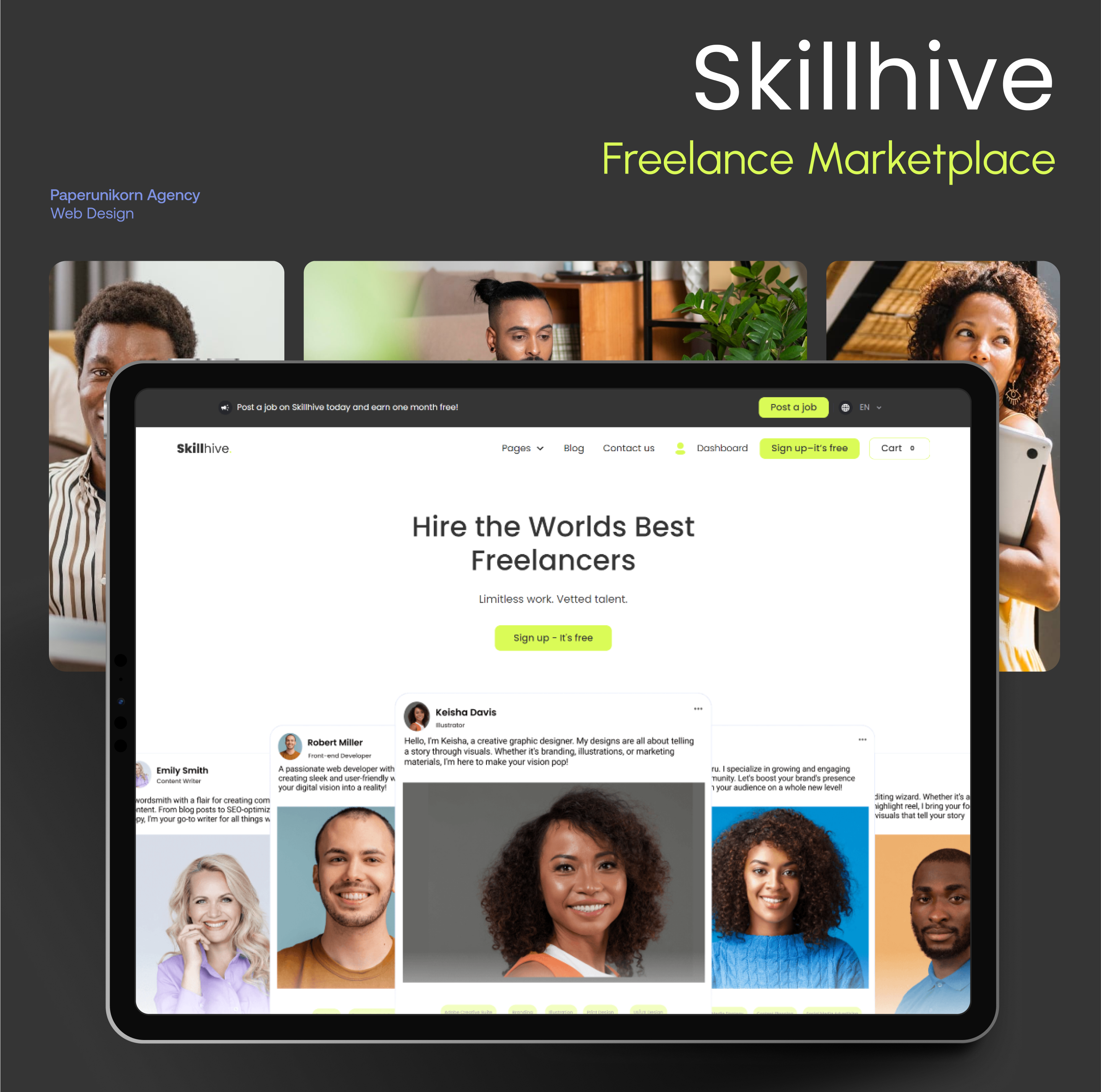 Skillhive - Freelance Marketplace Webflow Template design development figma freelance marketplace ui ux webflow design webflow template