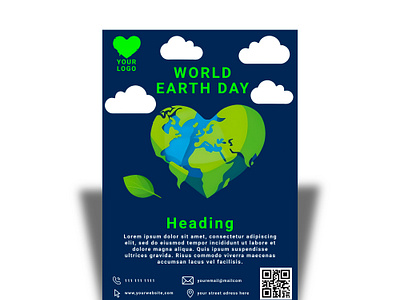 world earth day A4 flyer 3d animation branding earth day flyer graphic design logo motion graphics ui world earth day