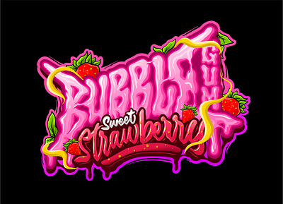 BUBBLE GUM LETTERING bubble gum bubblegum hand drawn lettering lettering logo logotype typography