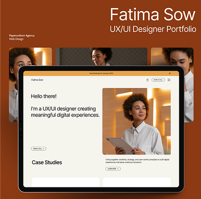 Fatima Sow - Portfolio Webflow Template design development figma portfolio website ui ux webflow webflow design webflow template wwebflow template