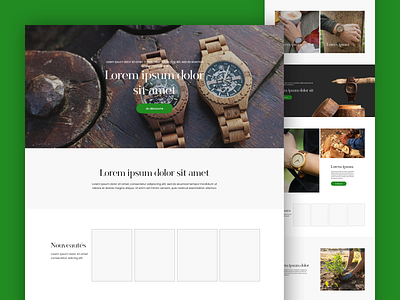 Wooden Watch Landing Page Concept watch ecommerce watch landing page watch shop watch store watch ui watch ui design watch web design watch website wooden watch wooden watch ui