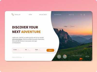 Design concept for travel search in Europe animation branding design design concept graphic design illustration landing page logo minimal travel ui ux web design