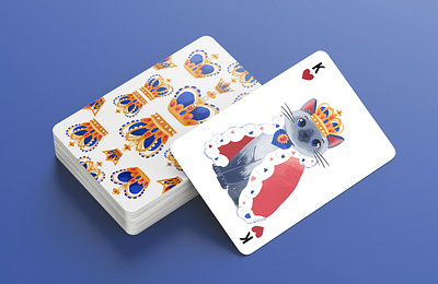 Royal Cats Playing cards illustration design activity cat