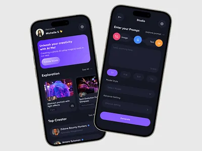AI Image Generator - AI Me! ai android app app design design generator image image generator interface ios mobile mobile app mobile ui product design ui ux voice