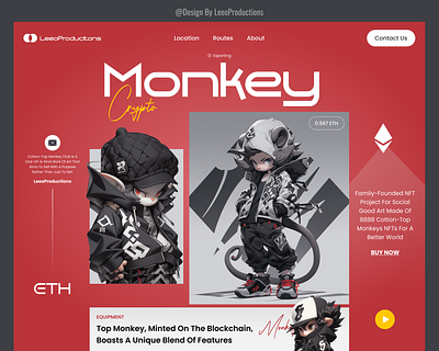 NFT 3d animation branding crypto graphic design monkey nft ui