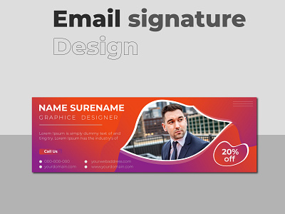 Email signature design template design design signature email signature gradient template modern template template