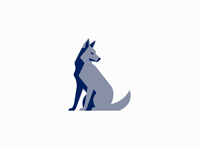 Wolf Logo animal blue branding design dog emblem geometric husky icon illustration logo mark modern nature pack sports vector wildlife wolf