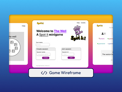 Game Wireframe - Spot it The Tower card cards css game game wireframe graphic design html js node players programming prototype react team the tower ui wireframe
