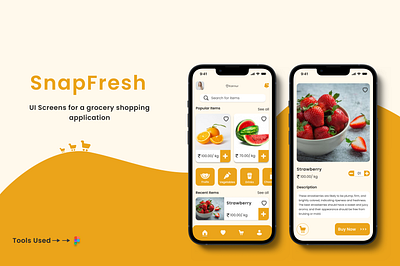 Grocery Booking Application UI booking figma grocery illustrator mini projects mobile app portfolio ui