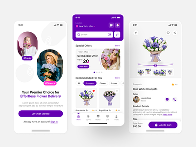 Flower Delivery App UI Design | Flower Shop App Design | UIUX android app app design app designer app developer app ui design figma florist app ui flower delivery app flower shop app hire ui ux designer insightlancer ios ui ui design uiux user experiencce user interface ux