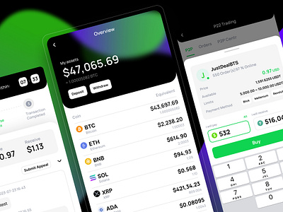 P2P Crypto Platform Mobile App app design bitcoin blockchain crypto crypto exchange crypto platform mobile app p2p platform ui uiux ux