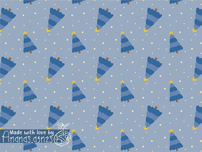 Frosty fir-tree❄️ 2d illustration adobe illustrator blue blue pattern christmas pattern christmas tree cute dots fir tree frosty funny illustration illustrator nature pattern playful pattern seamless pattern star vector winter pattern yellow