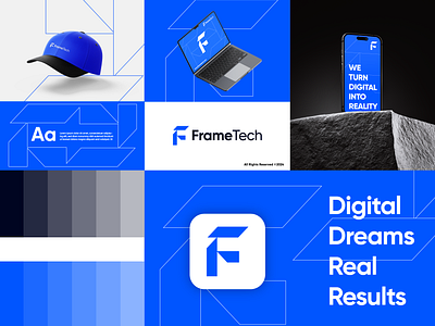 FrameTech Brand Identity, Logo, Modern, F Logo , Logomark, Tech agency brand identity branding f logo identity logo logo design logo designer logo maker logomark minimal modern octaxyn tech technology visual web web hosting web services