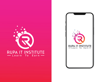 Rupa IT Institute Logo design 3d logo businesslogo design flat logo graphic design illustration letter logo logo logo design minimalist logo