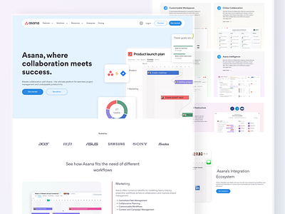 Asana landing page concept landing landingpage product product landing page sass ui uidesign web website