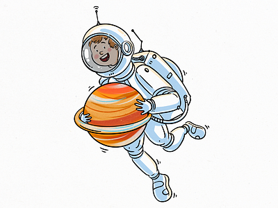 astronaut astronaut childrens book childrens magazine digital art drawing fly illustration magazine mars saturn sketch space world