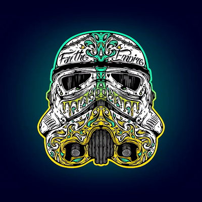 For The Empire art art direction artwork design graphic design helmet illustration lines starwars stormtrooper helmet vector