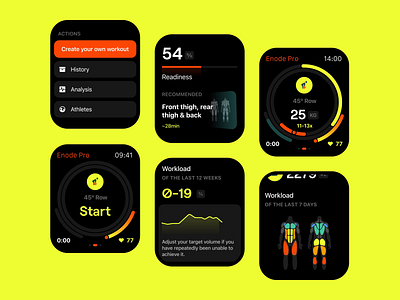 Enode - Apple Watch UI animation apple watch branding colors dashboard fitness interface design ios logo motion product design training typography ui ui design user experience user research ux ux design watch