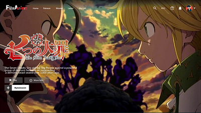 Design for an anime website with inspiration from Netflix adobexd animation ui website