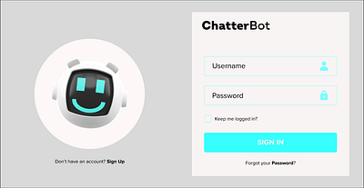 ChatterBot LogIn Form form inspiration login ui uidesign ux uxdesign