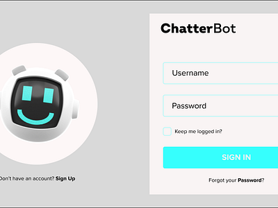 ChatterBot LogIn Form form inspiration login ui uidesign ux uxdesign