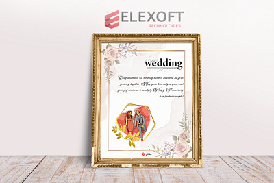 Wedding Anniversary Frame Design | Elexoft Technologies 3d animation branding graphic design logo motion graphics ui