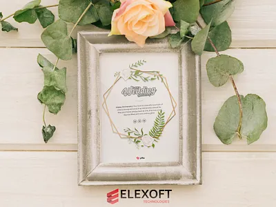 Wedding Anniversary Frame Design | Elexoft Technologies 3d animation branding graphic design logo motion graphics ui