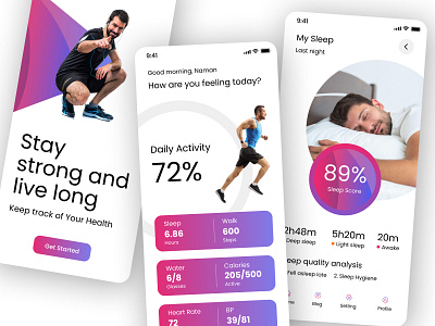 Health and Wellness Tracker 3d animation branding graphic design logo motion graphics ui