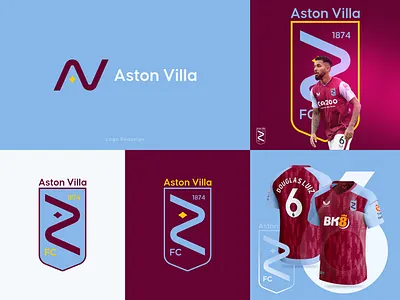 Aston Villa FC aston villa aston villa fc brand identity branding douglas luiz football football league football team jersey john mcginn league logo logo branding logo redesign premier league soccer soccer logo