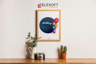 Birthday Frame Design | Elexoft Technologies 3d animation branding graphic design motion graphics ui