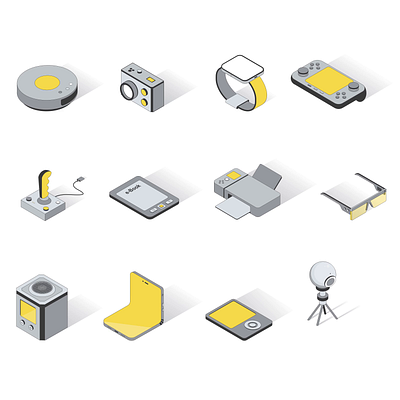 Innovation 2d animation design devices digital electronics flat gadgets geek gizmo icon icons illustration innovation isometric motion smart tech wireless