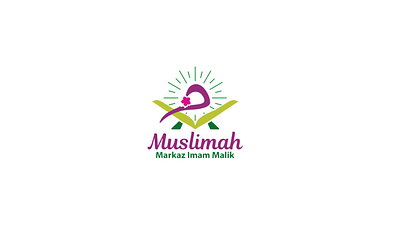 MUSLIMAH MARKAZ IMAM MALIK ANIMATION 3d animation branding clean design flat gif graphic design green. hijab illustration islamic logo logo animation logotype motion graphics muslimah simple ui violet