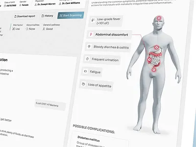 Stool Analysis Tool Report Feature ai analysis interface body dashboard overview data designer diagnosis digestive analysis digestive ui health data health design health symptoms medical dashboard medical device medical device interface medical interface medical reports patient data software design stool analysis ui health tool