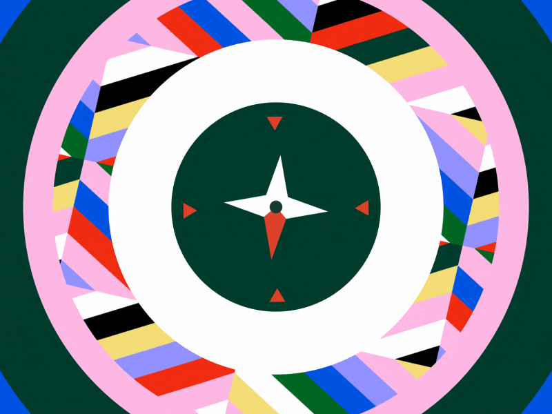 New directions 🧭 animation color compass direction gif illo illustration motion motion graphics north pattern shapes