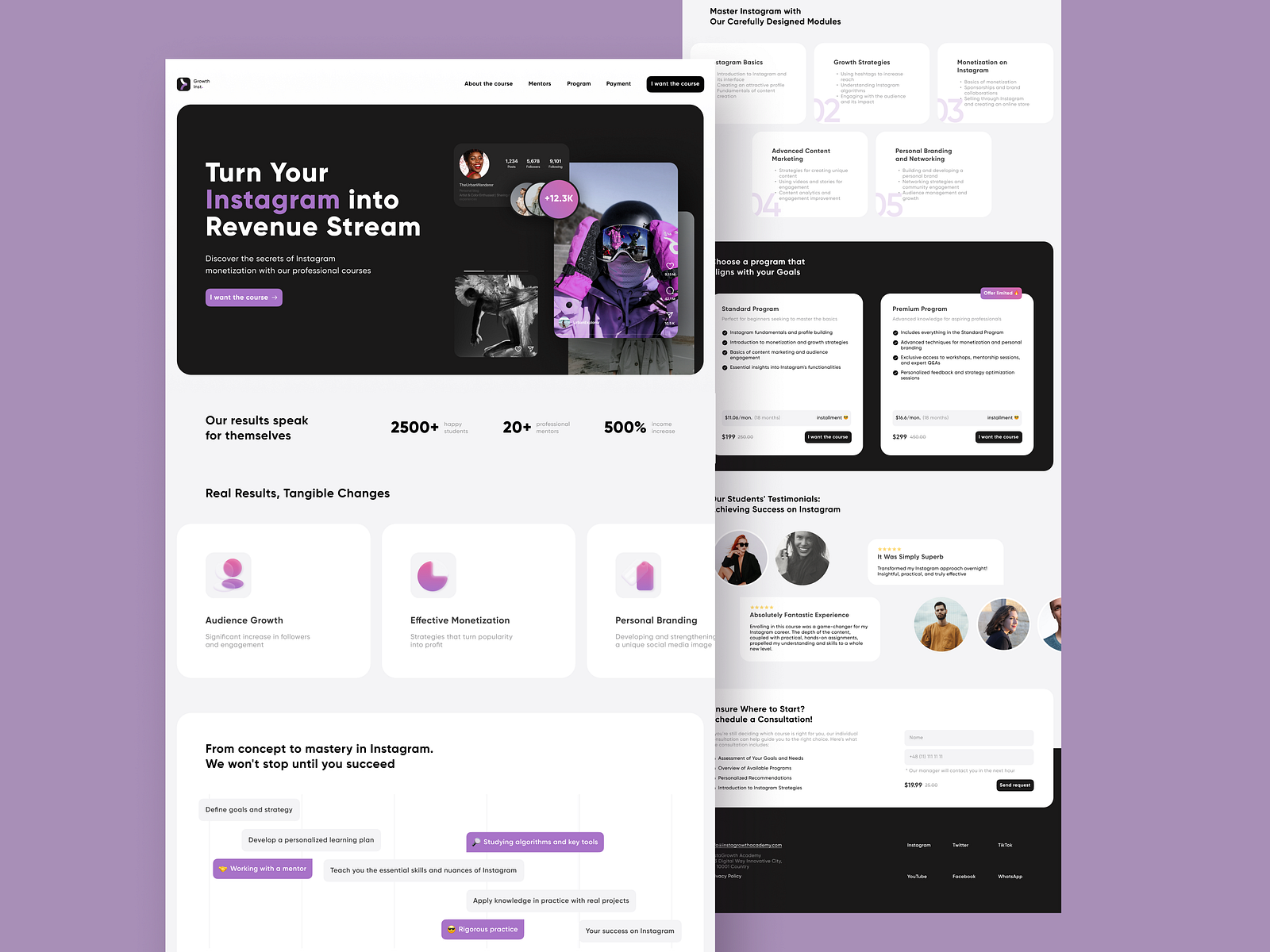 GrowthInst Web - Instagram Success by Nadya Saskevich on Dribbble