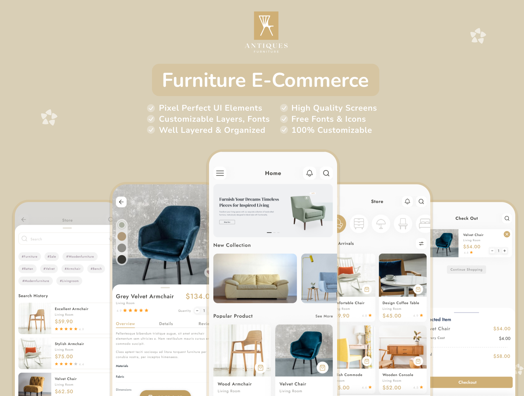 Furniture E-commerce Mobile App UI Design by Tamzeed Hossain on Dribbble