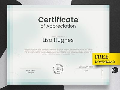 Editable Certificate of Appreciation appreciation certificate design employee free freebie recognition reward template