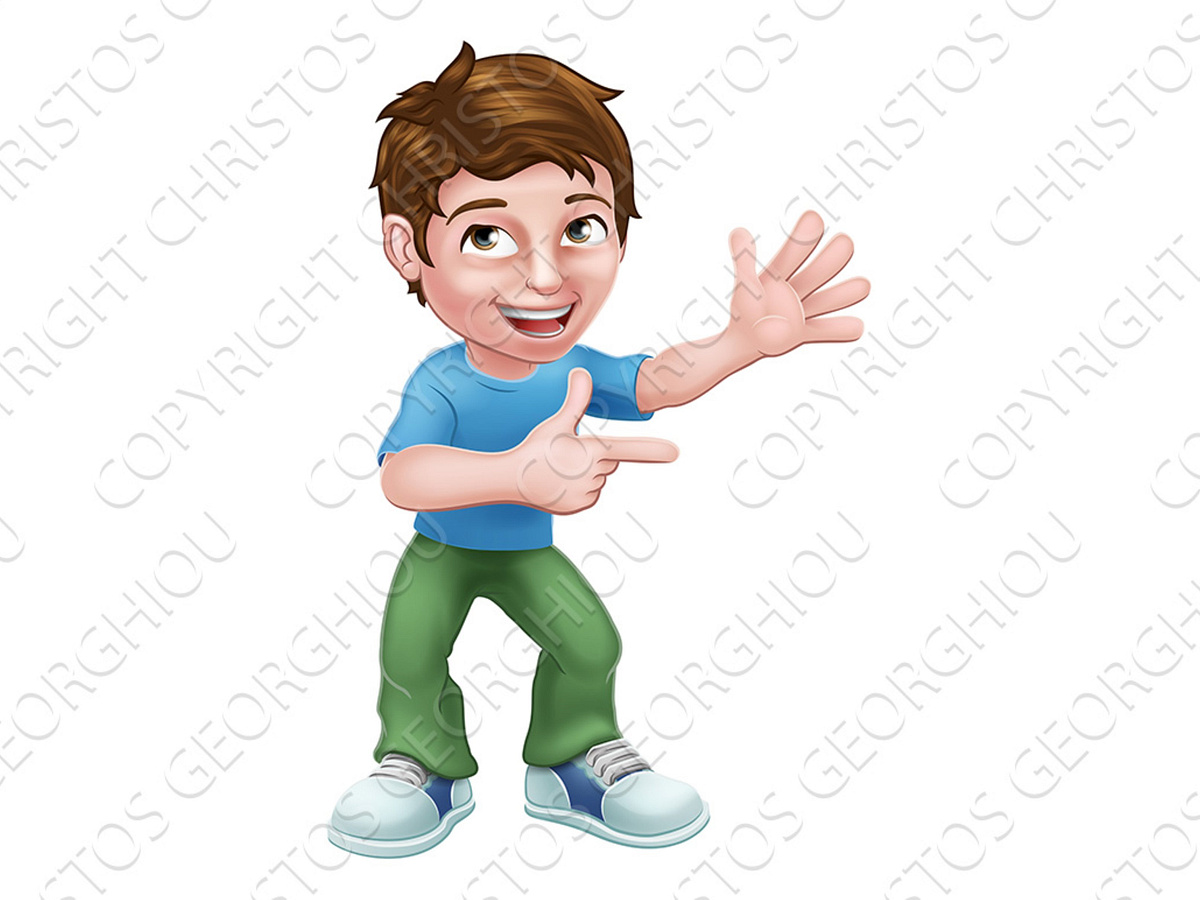 Kid Cartoon Boy Child Pointing by Christos Georghiou on Dribbble