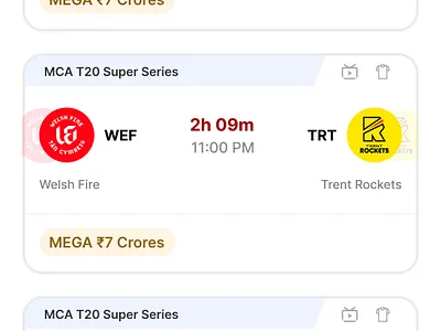 Dream 11 Game Mobile App Ui Design app case study app design cricket app dark theme design dream 11 dream11 redesign fantasy sports design figma design game design match selection mobile app design mobile app ui mobile ui mobile ui design sports app ui ui design uiux design