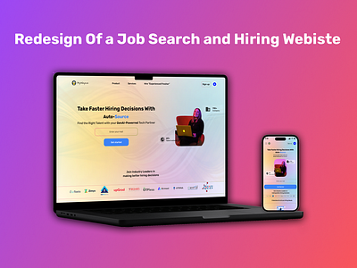 Job Search and Hiring Website landing page branding design job search and hiring website redesign ui web design