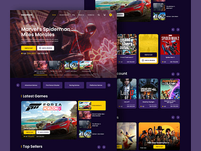 Game World - Game Store Website Design animation app branding design figma game game store graphic design illustration landing page logo mobile motion graphics ui ui ux user interface ux video game website