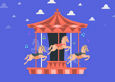 Circus Horse Ride (Day 27/30 Vector Art Illustration) adobe circus clouds colorful dailyui design drawing figma fun graphic design highlight horse illustration illustrator shadow sketching ui