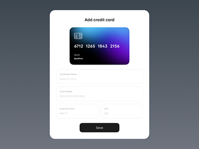 Add credit card page dashboard ui kit design system ui design