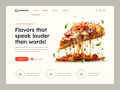 Restaurant Website Landing Page Design clean ui delivery service figma food food delivery food website landing page lunch pizza restaurant snacks ui design web design web ui website