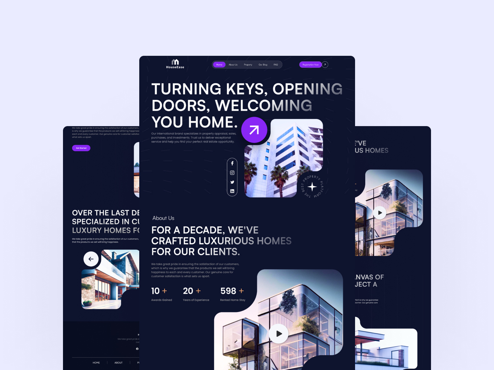 Creative Real Estate Website Design – Bold, Modern & Engaging animation design landing page motion graphics realestate ui uiux design ux website design