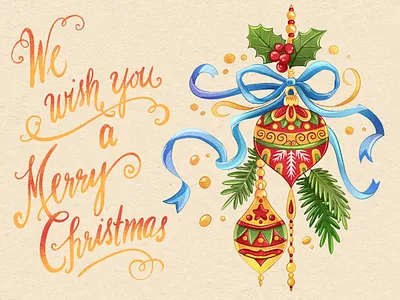 Christmas tree toys for postcard decoration design graphic design